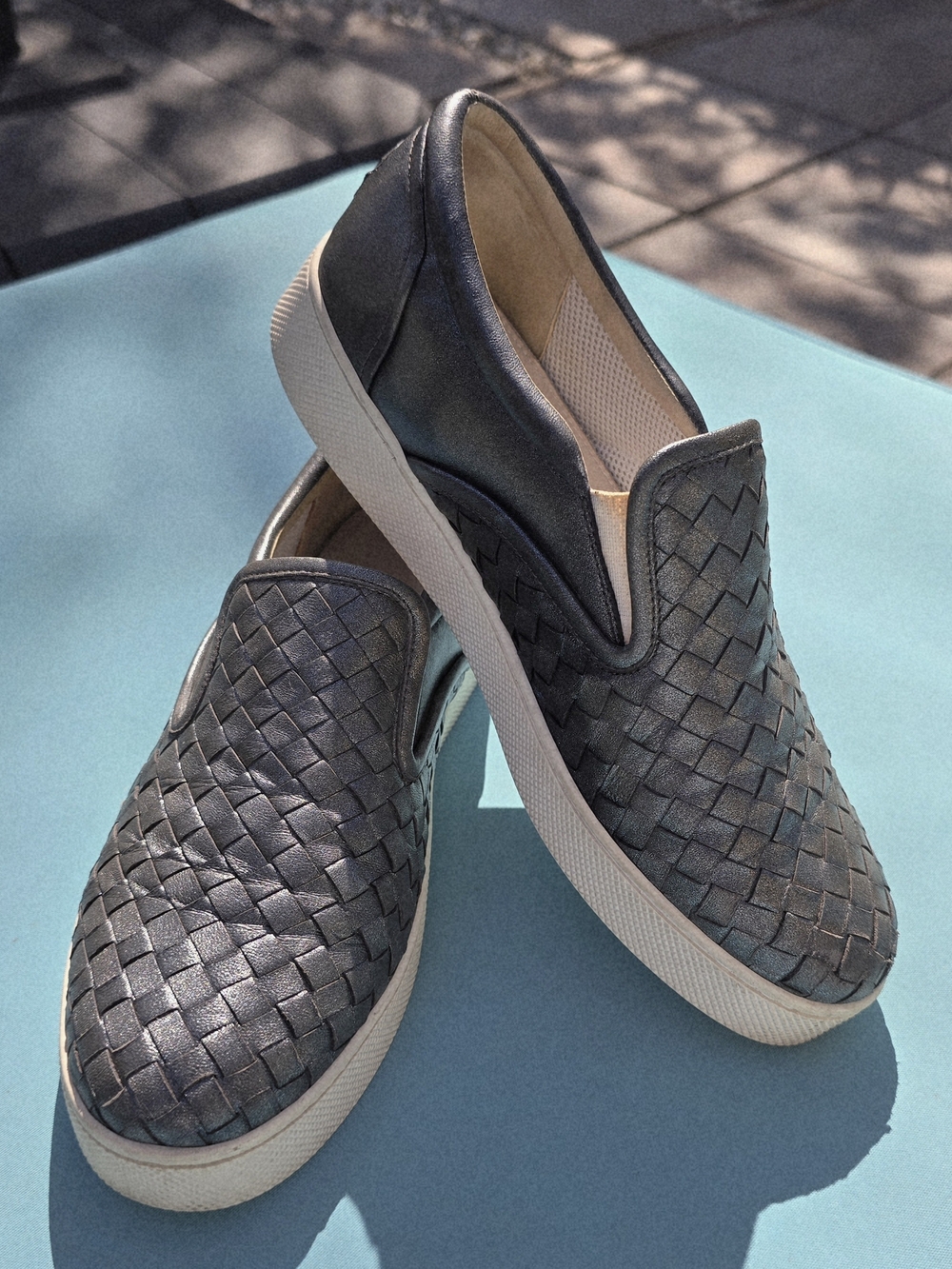 BOTTEGA VENETA Men's Woven Slip-On Sneakers - Gray